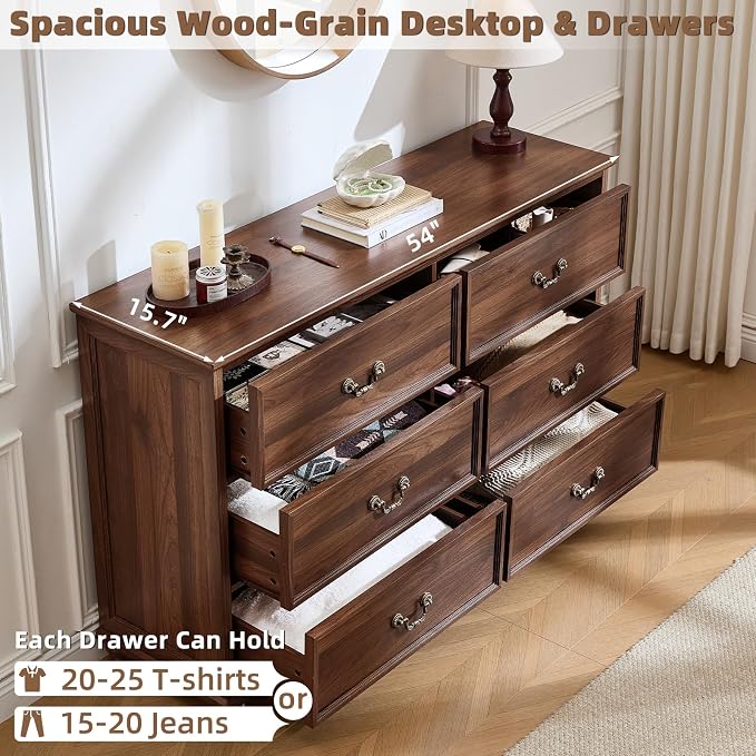 Joaxswe Farmhouse 6 Drawers Dresser - Image 3