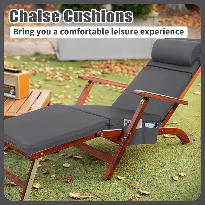 Wenqik 2 Pcs Outdoor Chaise Lounge Cushion - Image 5