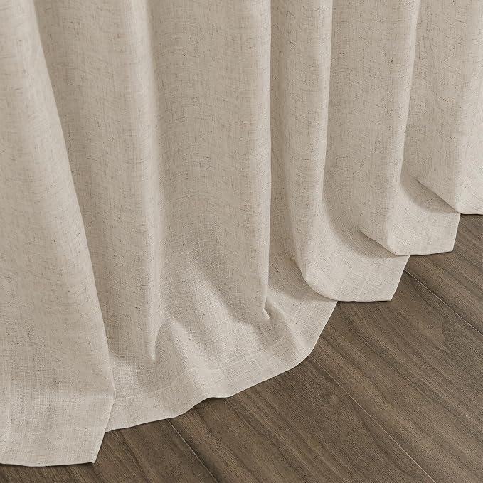 Boho Linen Curtains for Living Room 126 Inches Long Light Filtering Semi Sheer - Image 9
