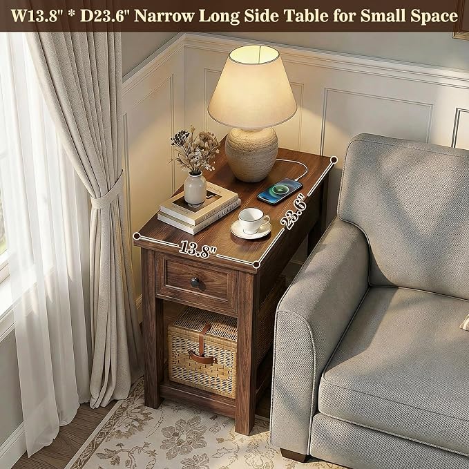 Armocity Narrow End Table with Charging Station - Image 5