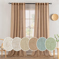 MIULEE Brown Linen Curtains 96 Inches Long by MIULEE