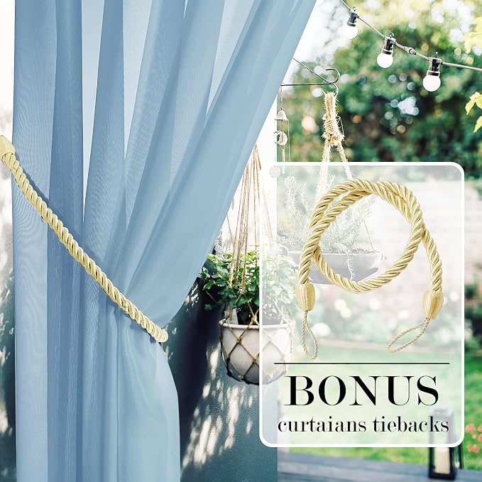 RYB HOME Outdoor Sheer Curtains - Image 3