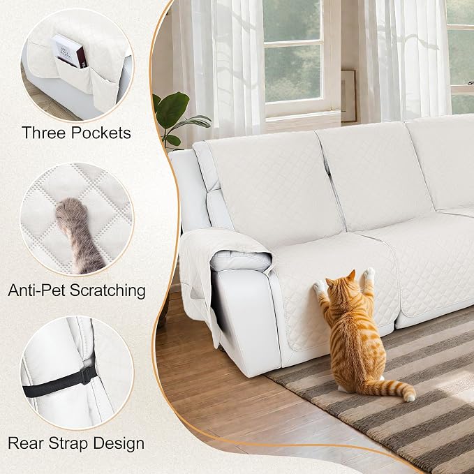 HDCAXKJ 100% Waterproof Reclining Sectional Couch Covers L Shape Recliner Sofa - Image 5