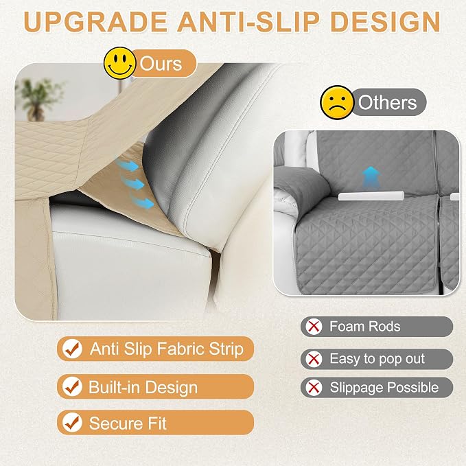 HDCAXKJ Reclining Sectional Couch Covers L Shape Recliner Sofa Middle Console - Image 3