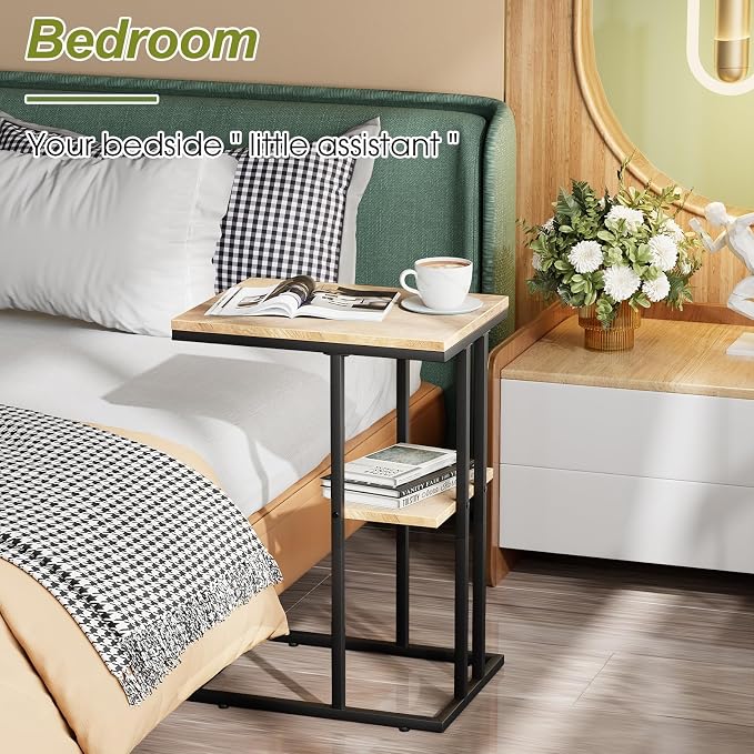 C Shaped End Table, Small Side Table - Image 4