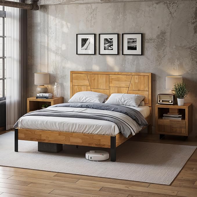 Bme Trapeze Queen Bed Frame – Modern Solid Wood Bed - Image 6