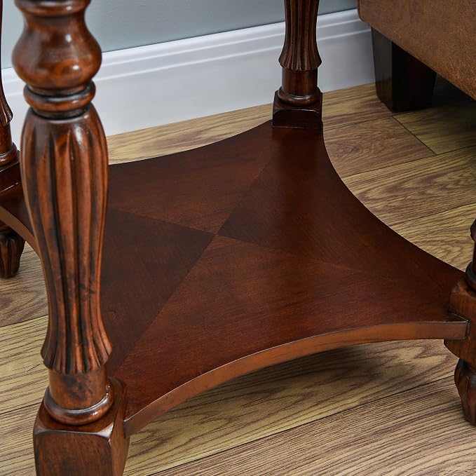 PADMA HOUSE Traditional Solid Wood Oval End Table - Image 8