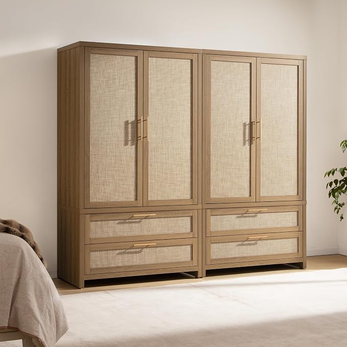SICOTAS Larger Armoire Wardrobe Closet, Boho Armoire Clothes Organizer by SICOTAS