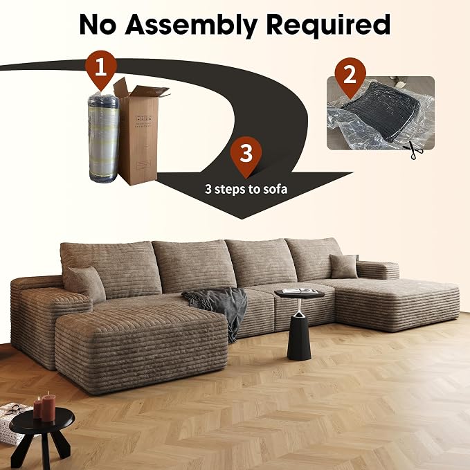 136" Sectional Couches for Living Room Cloud Couch Sofa - Image 7