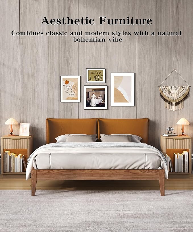 Akxomel Fluted Nightstands Set of 2, Wooden Night Stand - Image 6