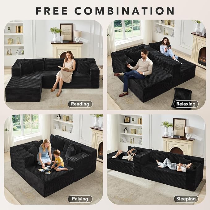 Modular Sectional Sofa Cloud Sectional Couch, Oversized Sofa Sleeper - Image 7