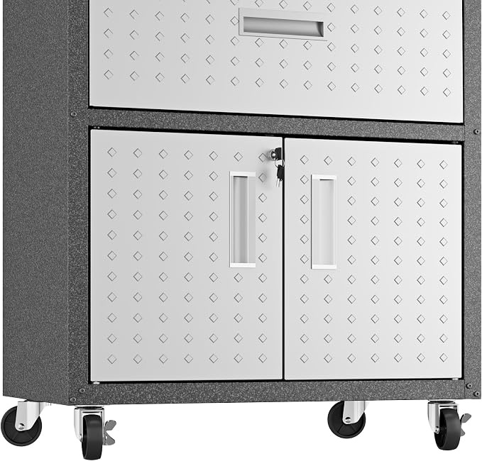 Manhattan Comfort Fortress Textured Metal 31.5" Garage Mobile Cabinet - Image 8