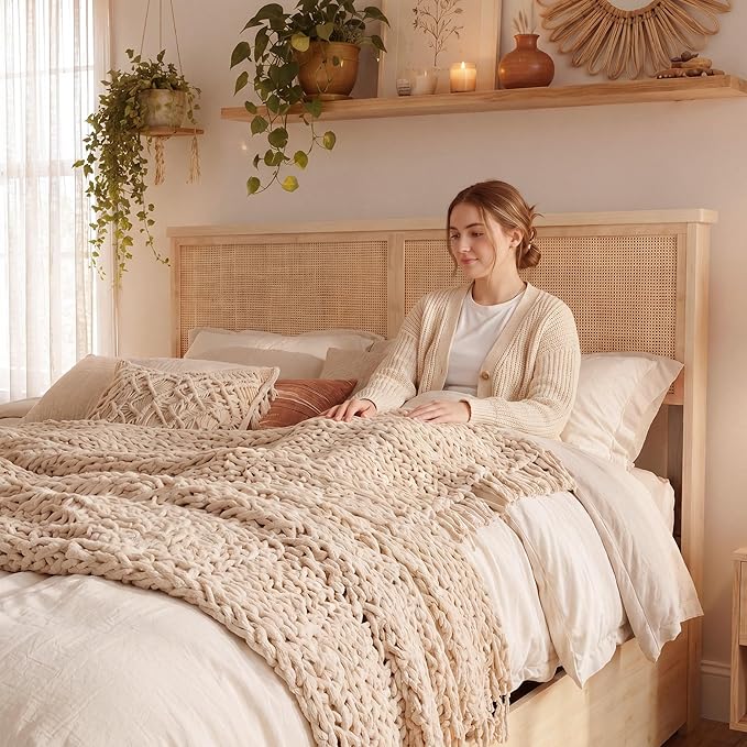 Brafab Natural Rattan Queen Bed Frame - Image 8