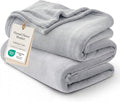 Bedsure GentleSoft Fleece Blankets King Size Light Grey by BEDSURE