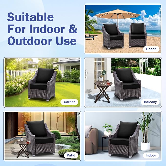 IASEAHK Outdoor Seat Cushion Set, Waterproof & Fade Resistant Patio Chair - Image 7