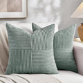 Fancy Homi 2 Packs Grey Blue Euro Decorative Throw Pillow Covers 28x28 Inch by Fancy+Homi