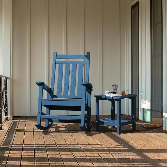SERWALL Adirondack Table Outdoor Side Table- Blue - Image 6