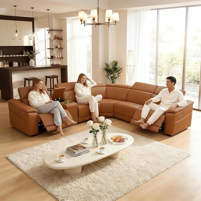 Power Recliner Sofa Set, Reclining Sectional Sofa Couch - Image 9