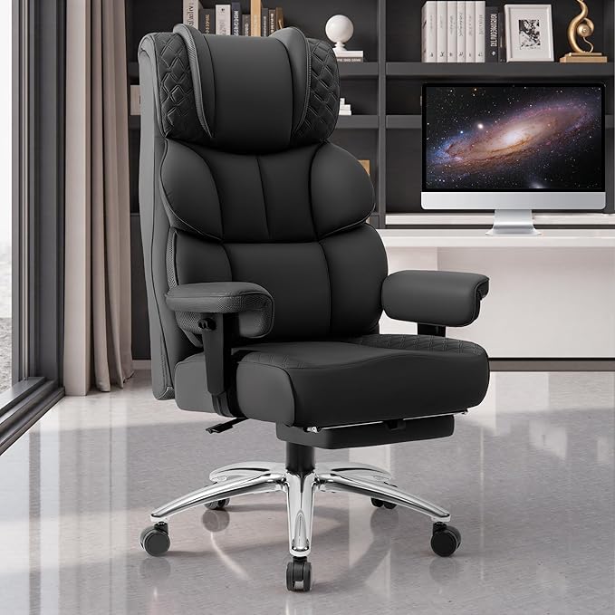 BestGlory Office Desk Chair, Big and Tall Leather Gaming Chair by Bestglory