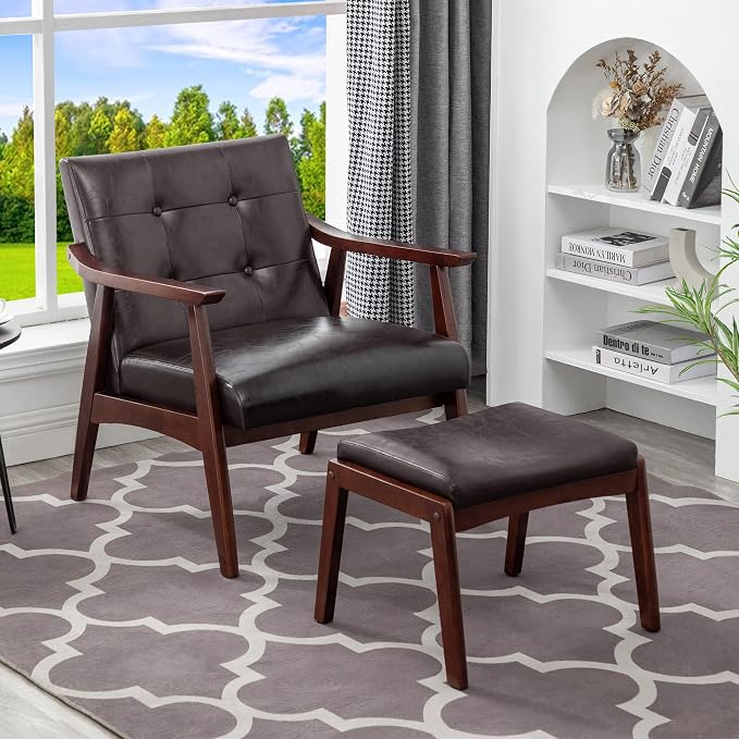 Convenience Concepts Take a Seat Natalie Accent Armchair and Ottoman Set 27.5" - Image 2