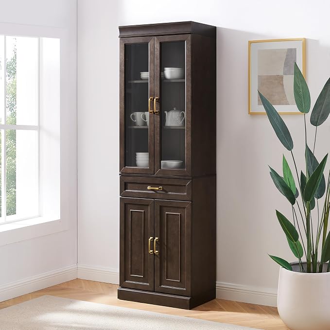 Crosley Furniture Stanton Glass Door Pantry Storage Cabinet - Image 2