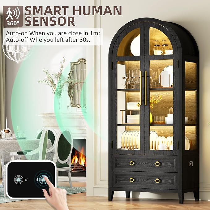 Vlsrka 71" Arched Display Cabinet - Image 5