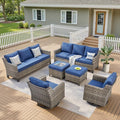 Outdoor Patio Furniture Set-6 Piece High Back Outdoor Furniture Set Sectional by AMCLOBA