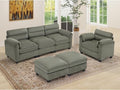 HAOMARKETS Corduroy 4-Piece Sofa Set, Upholstered Ottoman Set of 2, Accent by HAOMARKETS