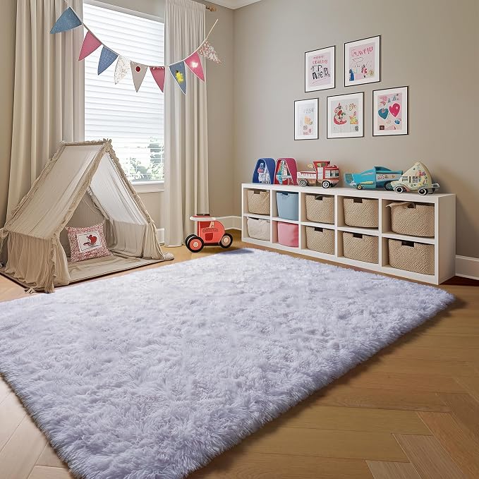 ONASAR White 6x9 Area Rugs for Living Room Bedroom, Large Fluffy Bedside Throw - Image 7