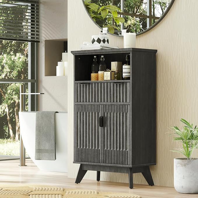 Fatmok Buffet Cabinet with Storage Set od 3, Wood Buffet Sideboard Console Table - Image 7