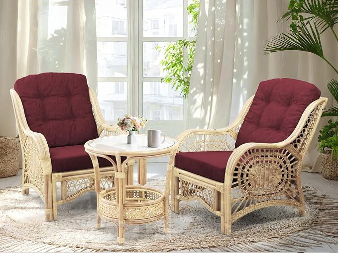 Malibu Lounge Living Accent Armchair Natural Rattan Wicker Handmade Design - Image 6