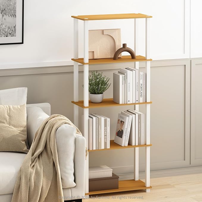 Furinno Turn-S-Tube Storage Shelves Set of 2, 3-Tier Book Shelf, Corner Shelf by Furinno-FitsYourSpaceFitsYourBudget