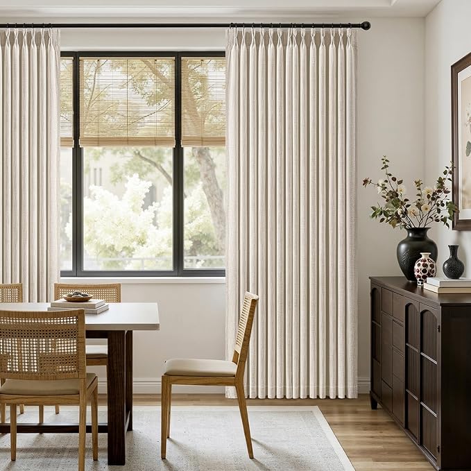 MIULEE Pinch Pleated Thick Linen Curtains 84 Inches Long 2 Panels - Image 5