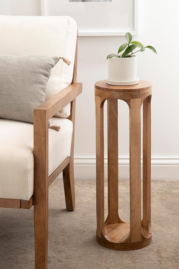Kate and Laurel Dahl Wooden Round Drink Table; 8 x 23; Natural Brown; - Image 6