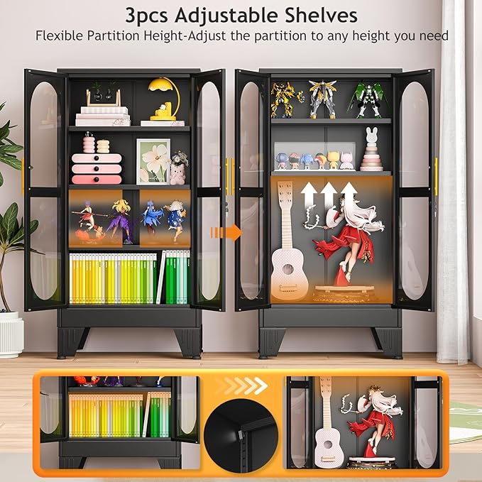 PAOFIN 47" H Locking Display Cabinet - Image 3