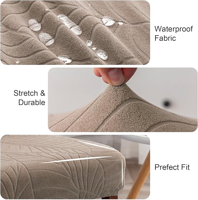 Genina Waterproof Chair Covers for Dining Room, Stretch Jacquard Dining Chair - Image 3