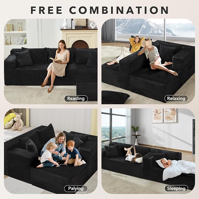 Modular Sectional Sofa Cloud Sectional Couch, Deep Seat Memory Foam Plush - Image 7