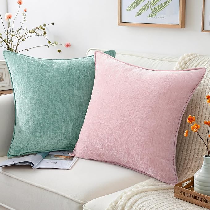 decorUhome Summer Couch Euro Sham Throw Pillow Covers 24x24 Set of 2, - Image 4