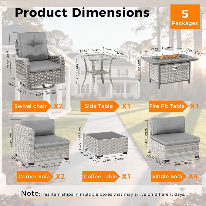 8-Seat Outdoor Wicker Patio Furniture Set - Image 3