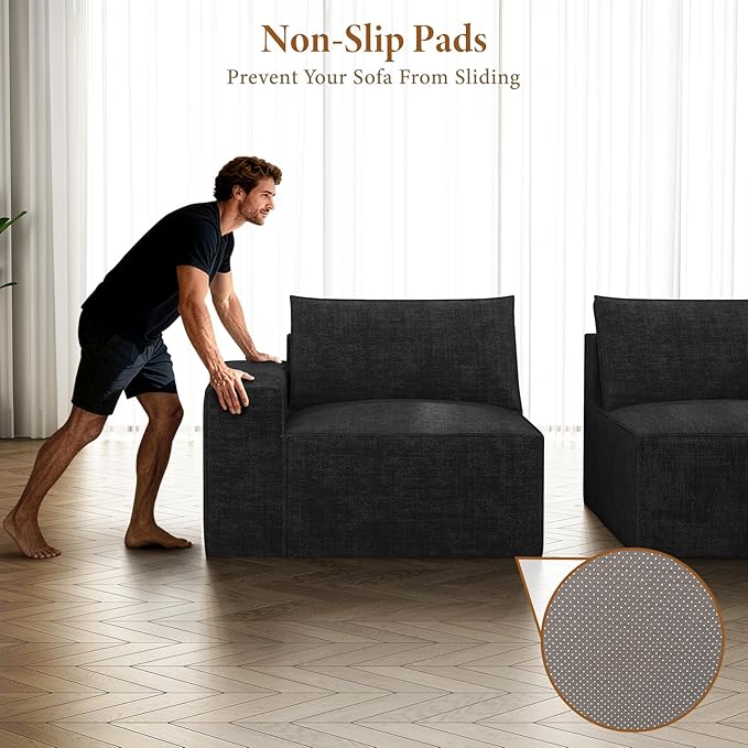 Vesgantti 114" Modular Sectional Boneless Couch, Modern 3 Seater Sofa - Image 7