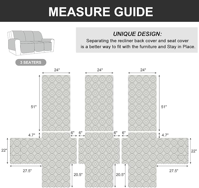 Genina Waterproof Couch Cover for Reclining Sofa - Image 5