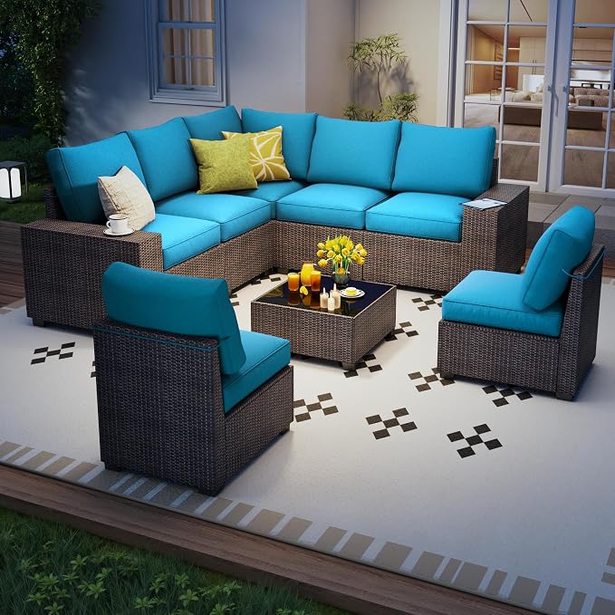 olimix 8 Piece Outdoor Patio Furniture Set, Outdoor Sectional Furniture - Image 9