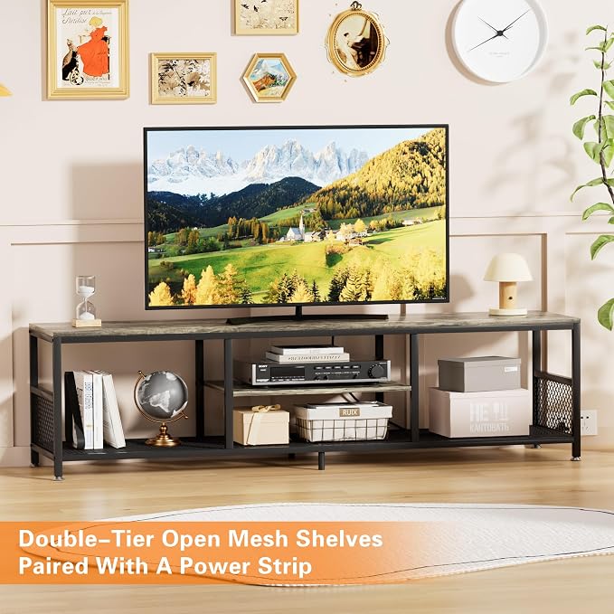 VECELO TV Stand with Power Outlets - Image 2