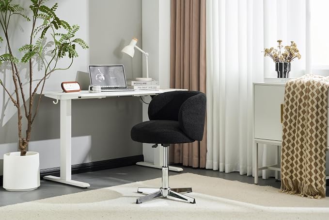 VINGLI Cute Small Swivel Desk Chair Comfy no Wheels, Ergonomic Low-Back Lumbar - Image 7