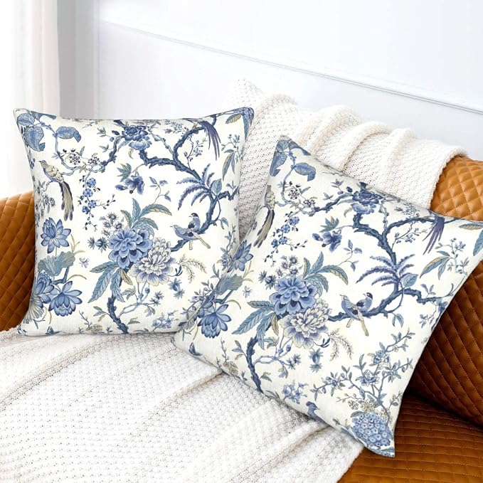 Chinoiserie Blue and White Pillow Covers 20x20 in Set of 2 - Image 6