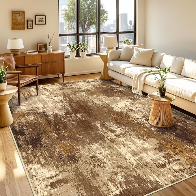 Washable Area Rugs 4'x6' Non-Slip Modern Abstract Soft - Image 8