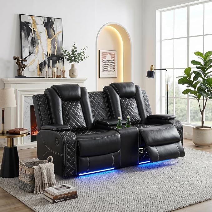 Power Recliner Loveseat Sofa by Unknown