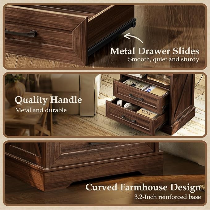 AODK 24 Inch Farmhouse Nightstand - Image 6
