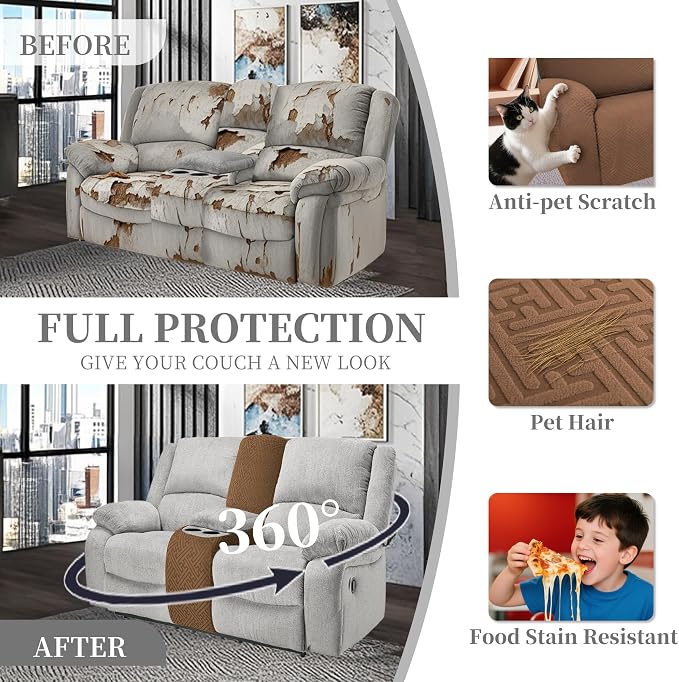 100% Waterproof Sectional Recliner Couch Covers - Image 5