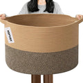 115L Extra Large Blanket Basket, Woven Rope Laundry Basket Hamper by HZFTJOY
